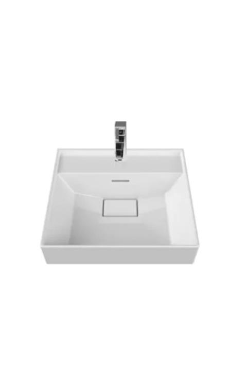 TURKUAZ Dolap Uyumlu Etajerli Lavabo,sharp 48x48 Cm