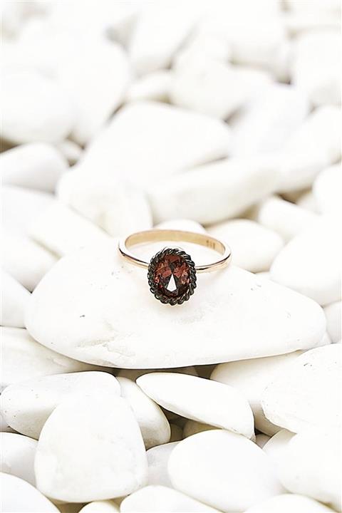 Cem Aykan Kuyumculuk Atina Tektaş Smoky Topaz Yüzük - Ak564