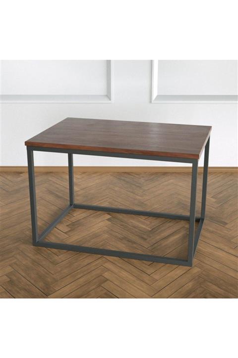 Evka Potrica Yan Sehpa Siyah Ayak Ceviz Tabla