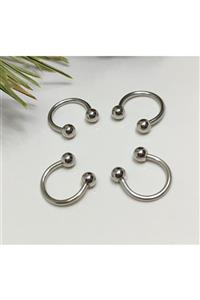 MedBlack Jewelry Cerrahi Çelik Piercing, Küpe, Kulak, Dudak, Kıkırdak, Tragus, Helix, (4 Lü Set)