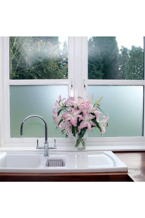 Hakel 20x100cm Cam Kumlama Folyosu Kendinden Yapışkanlı Buzlu Cam Folyo