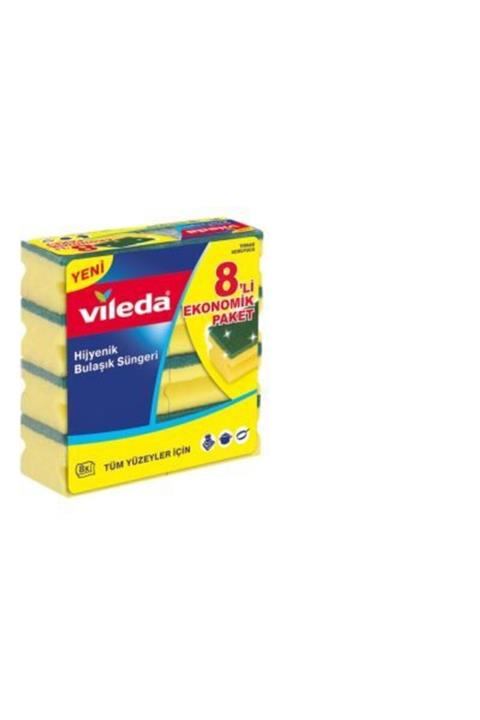 Vileda Yeşil Oluklu Sünger 8'li Eko Paket