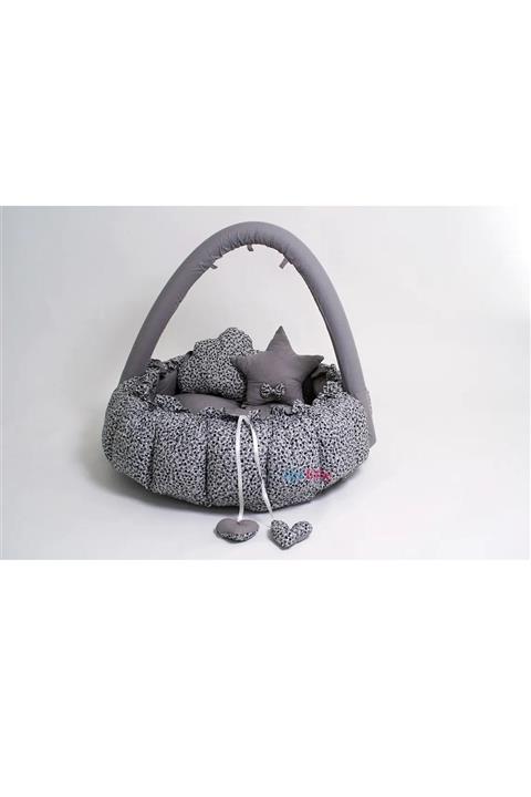 Jaju Baby Siyah-beyaz Desenli Açılır - Kapanır Oyun Minderi Aparatlı Babynest