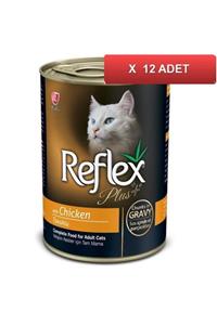 Reflex Plus Tavuklu Parça Etli Soslu Kedi Konservesi 400 Gr (12 Tane)