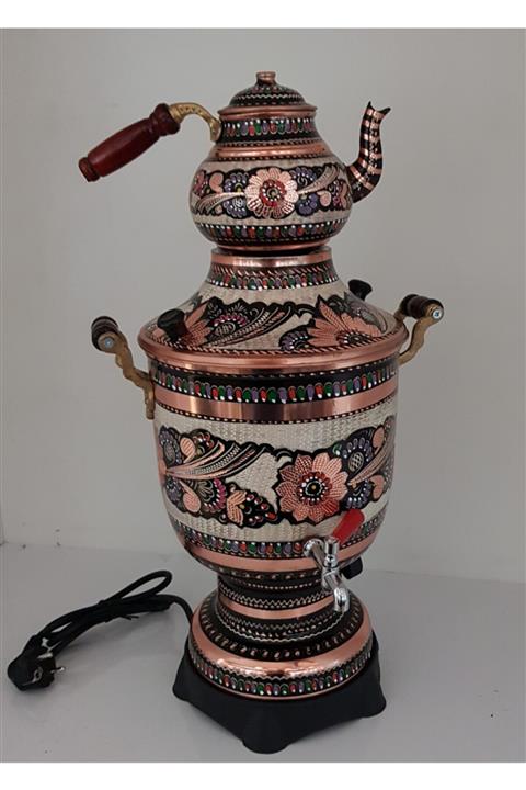 KOCHER Home Bakır El Işlemesi Elektrikli Semaver