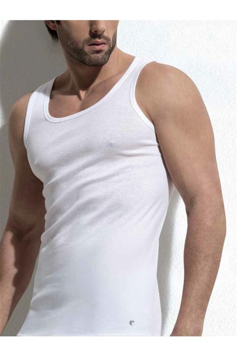 Cacharel Erkek Beyaz Ribana Kalın Askı Atlet 1205