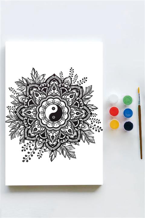 Postermanya Mandala Tuval Kanvas Tablo Boyama Hobi Seti 2 (35x50cm)