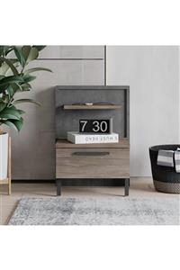 Robin Home 2 Çekmeceli Genç Çocuk Komodin Metal Ayak Kahverengi
