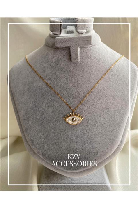 KZY ACCESSORIES Badem Göz Çelik Kolye