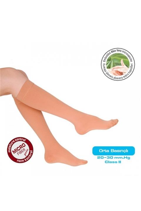 MEDİKAL Variteks Dizaltı Varis Çorabı Kapalı Burun Orta Basınç No 7 Ten