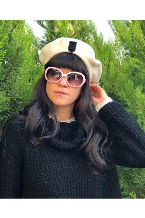 OZZ Hats Siyah Armalı Ekru Ressam Beresi Fransız Bere Şapka