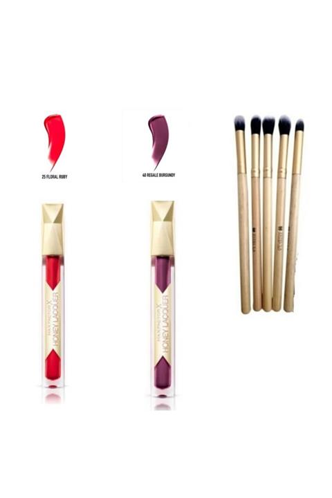 Max Factor -floral Ruby Ruj 25 & 40 Regale Bordo Favori Ruj Seti - 5'li Mkyaj Fırçası Hediyeli