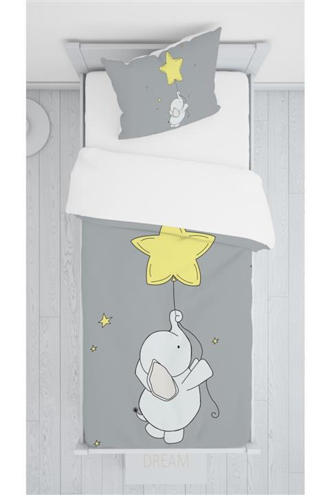 Consept Home Consepthome Hm-b15 Sevimli Sarı Yıldızlı Fil Sadece Yatak Örtüsü 140x220