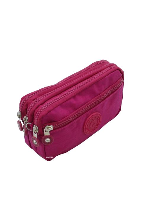 Baginn Klinkır Kumaş Çok Cepli Cüzdan El Çantası Çapraz Çanta Yağmur Geçirmez Postacı Çanta Pembe Renk