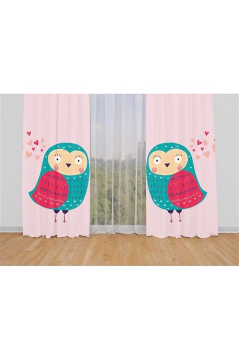 Homeilla Baykuş Figürlü Çocuk Odasıfon Perde