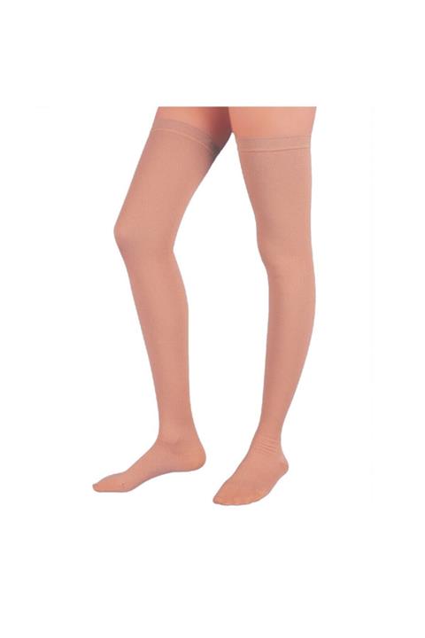 megev medikal Diz Üstü Ccl2 Kapalı Burun Ten Rengi Varis Çorabı