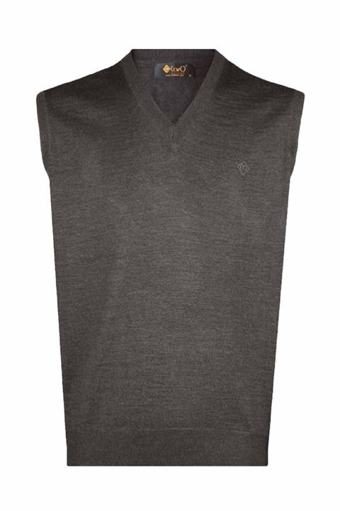 CewO Tricot Rahat Kalıp Antrasit Yünlü Süveter