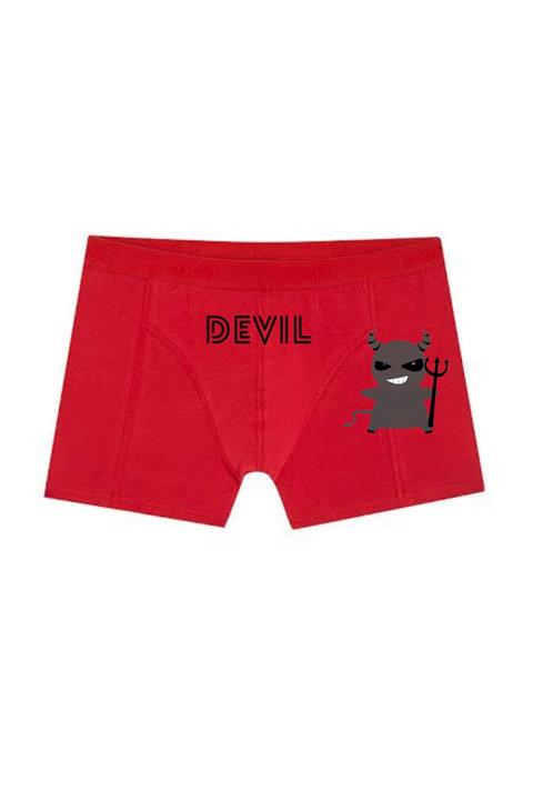 BoxerMasters ErkekDevıl Yazılı Baskılı Boxer