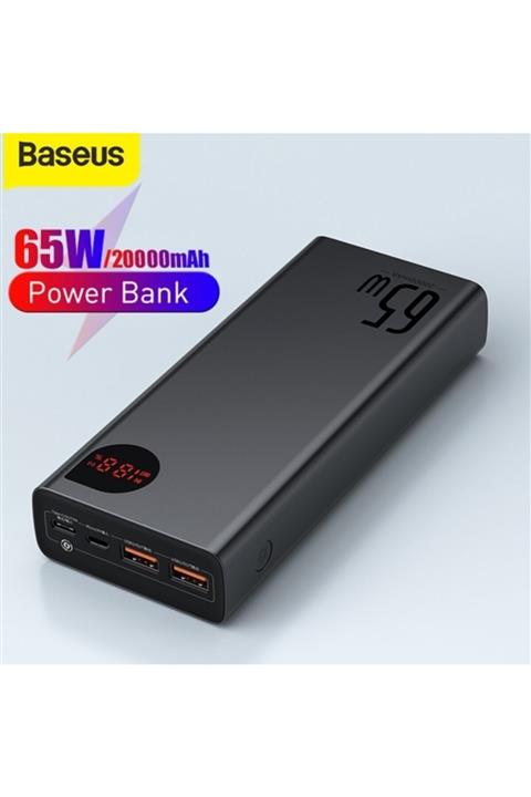 Baseus Adaman 65w Dijital Göstergeli 20000mah Hızlı Şarj Powerbank Siyah