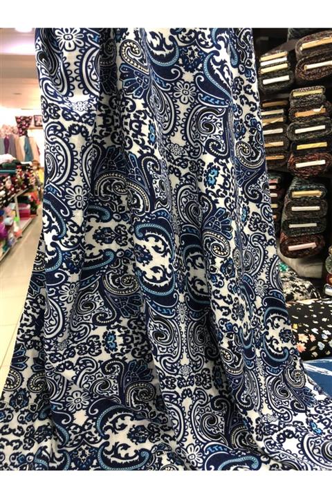 DünyaKumaş Mavi Viskon Kumaş