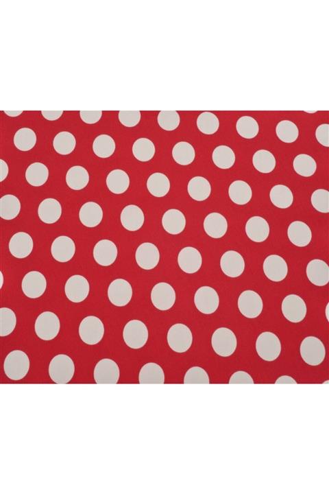 Kumaş Fırsatı Puantiyeli Moss Krep Kumaş - Kırmızı