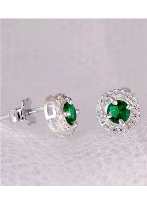 Crystal Diamond Zirconia 0.25 Carat Zümrüt Taktaş Küpe