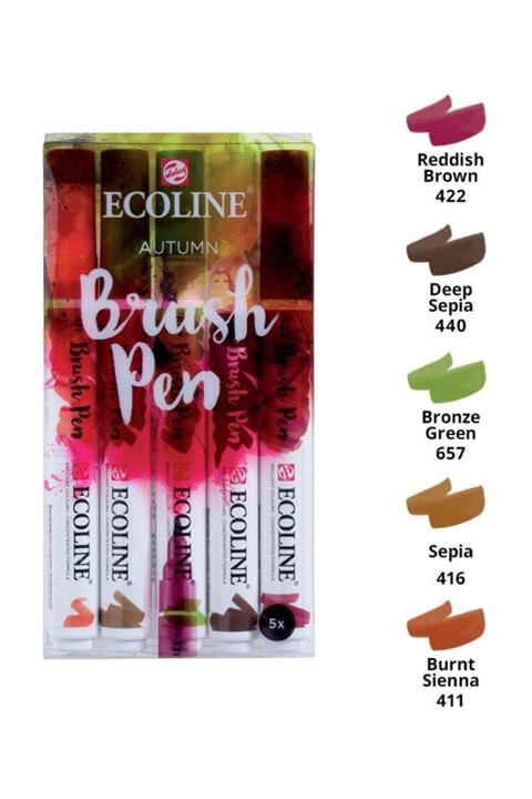 Talens Ecoline Brush Pen Fırça Uçlu Kalem 5 Renk Set AUTUMN