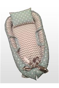 Babyce B028 - Gri Zigzag Ve Mint Yeşili Yıldızlı Babynest