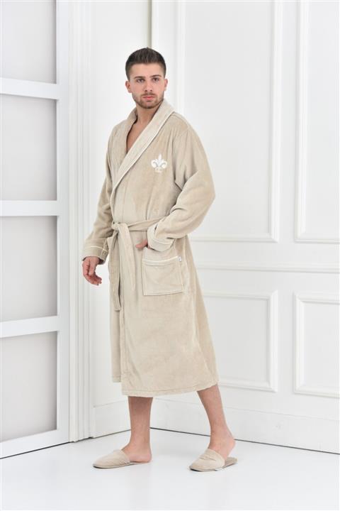 Ecocotton Beyzade Krem Bornoz Erkek Xl