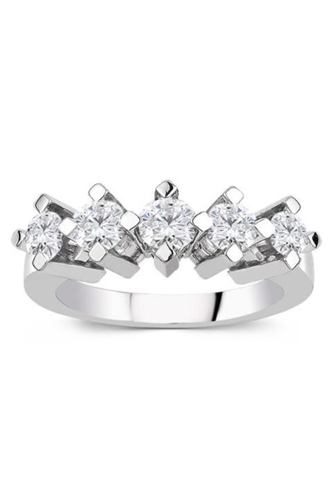 Pırlanta Merkezi 1.00 Ct. G Color Hrd Sertifikalı Pırlanta Beştaş Yüzük