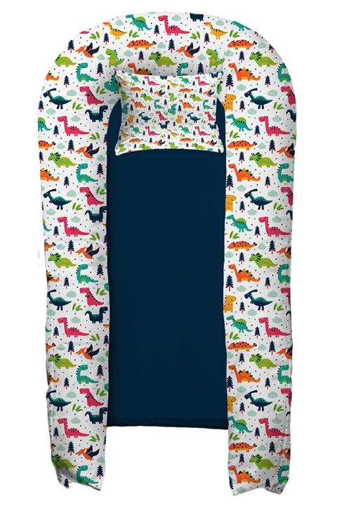 popartcı Babynest Dinazor Desenli Bebek Yatağı Lüx