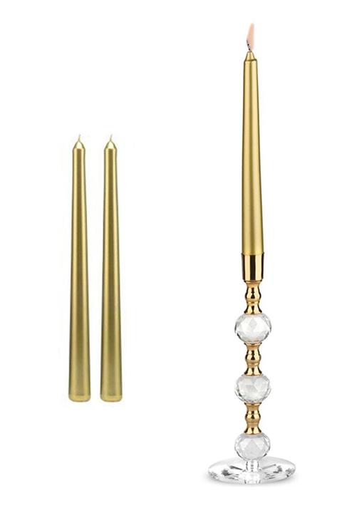 Dipak Şamdan Gold Renk Mum (25 CM) 2 Adet