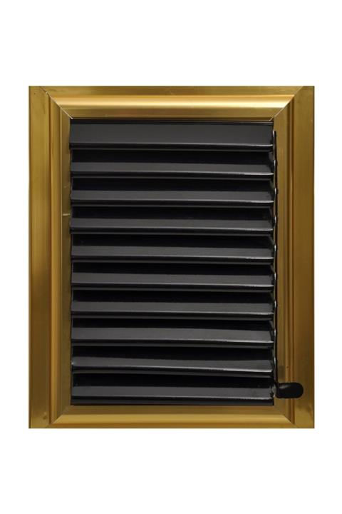 EYLÜL TASARIM 50x55cm Siyah Altın Dekoratif Alüminyum Lüks Banyo Wc Panjuru