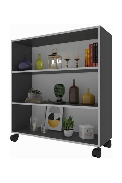 Kenzlife mutfak dolabı raziye 108*070*030 gri tekerlekli banyo evrak ofis ayakkabılık kiler