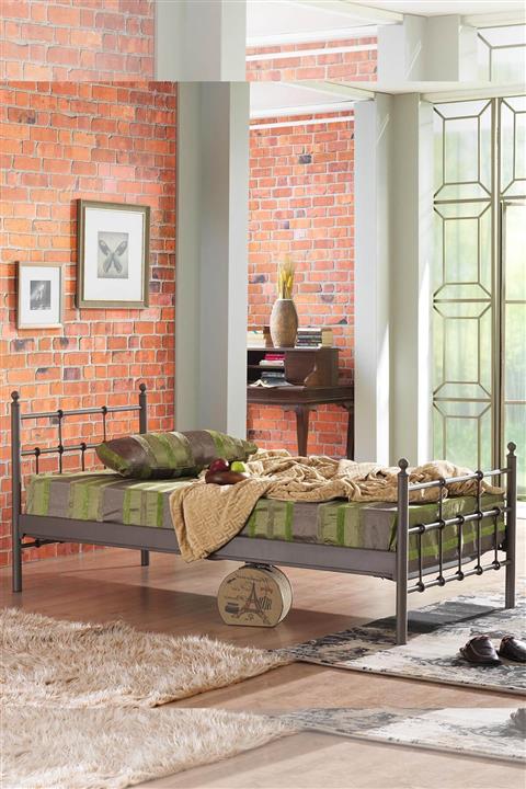 Unimet Lalas Tek Kişilik Ferforje Metal Karyola-Kahverengi