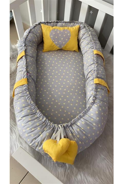 Jaju Baby Gri Yıldız Desenli Tasarım Babynest