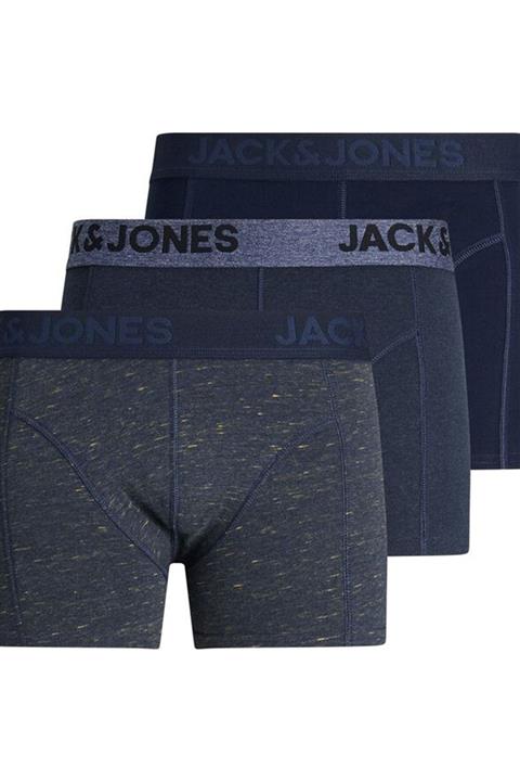 Jack & Jones Erkek Lacivert Boxer Jacjames Trunks 3 Adet Noos