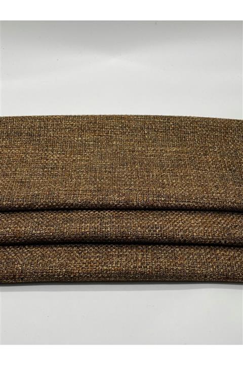 Fabric Hill's Modo Hasır 12 Modern Lüks Pamuklu Akrilikli Kahverengi Dokuma Keten Döşemelik Kumaş (1 Mt)