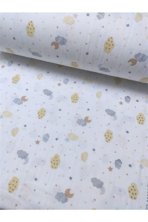 BeybiNest Wella Home Pazen / Flanel Kumaş Bulutlar 240 En