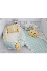 Jaju Baby Yeşil Yıldızlı Lüx Ortopedik Babynest Set