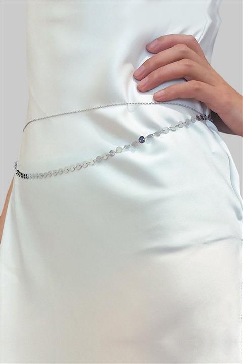 Hane14 Shine Minik Pullu Bel Zinciri 2'li Silver