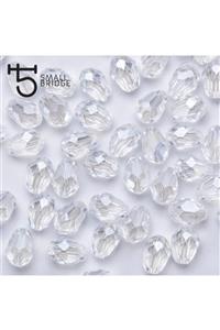 bba new trend 6*8mm Damla Kristal 200 Ad Şeffaf Kristal Gözyaşı Boncuk Takı Yapımı Için