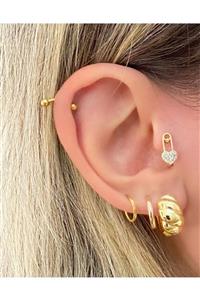 Markiz Takı Gold Kalp Piercing 8 Mm