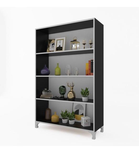 Kenzlife kitaplık tuğçe 148*090*020 gri ayaklı mutfak dolabı banyo ofis ayakkabılık kiler