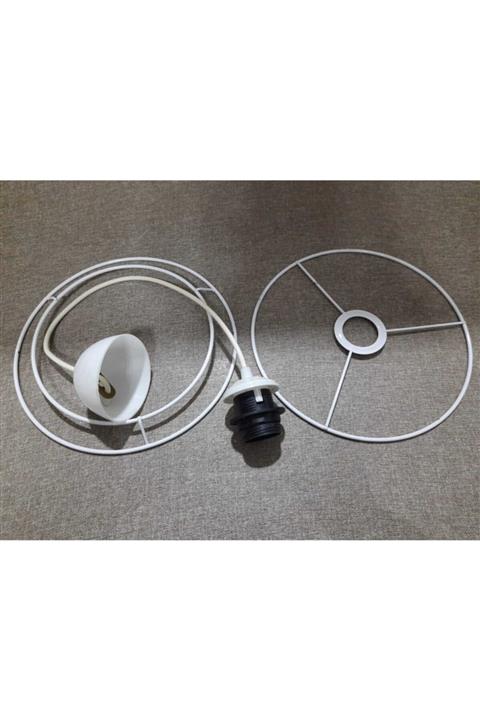 RÜYAM ABAJUR Makrome Avize Abajur Teli Ve E27 Duy Askı