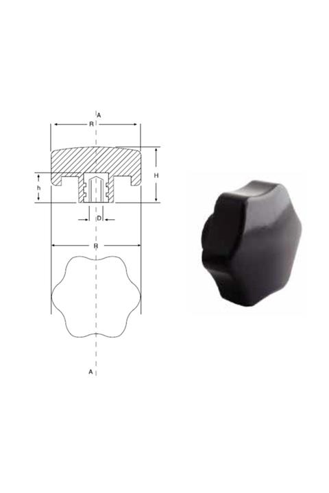YİSA Çap-30 Metrik-8 Bakalit Yıldız Burçlu-100 Ad.