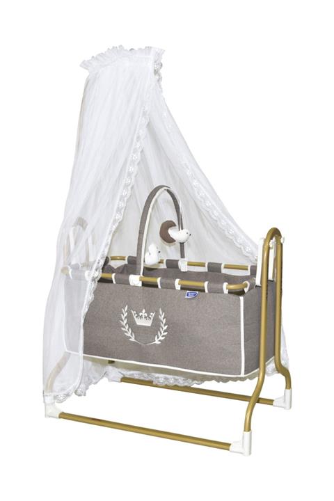 arnica baby Arnıc Baby Rüya Gold Kasa Keten Kumaşlı Beşik