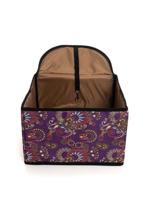 BEBEBEBEK Araç Içi Kedi Taşıma Çantası&havuzu Indian Desenli