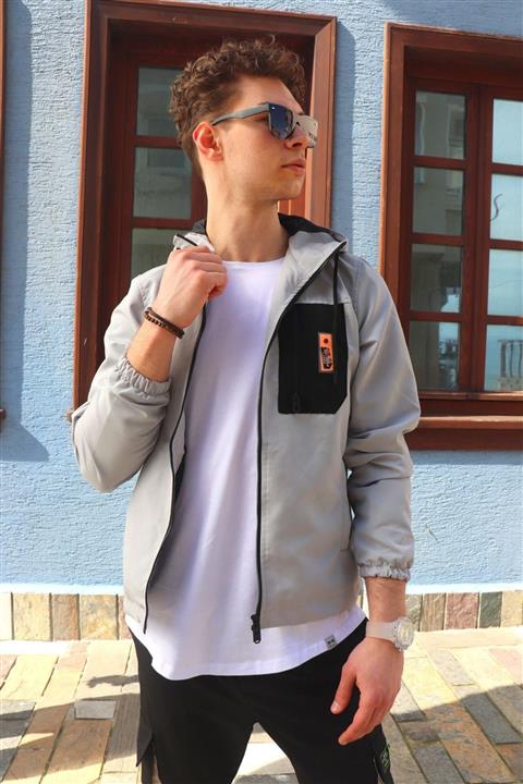 Centilman Erkek Gri Cep Detaylı Yağmurluk