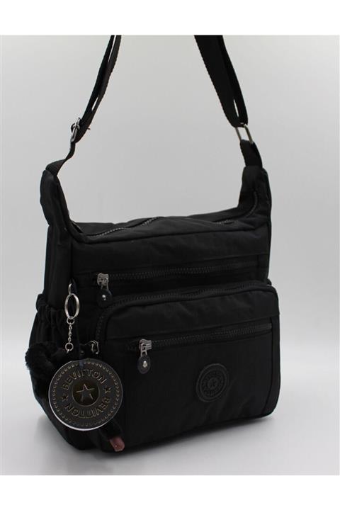 Bevitton Siyah Suya Dayanıklı Krinkıl Kumaş Postacı Omuz Çantası / 4100